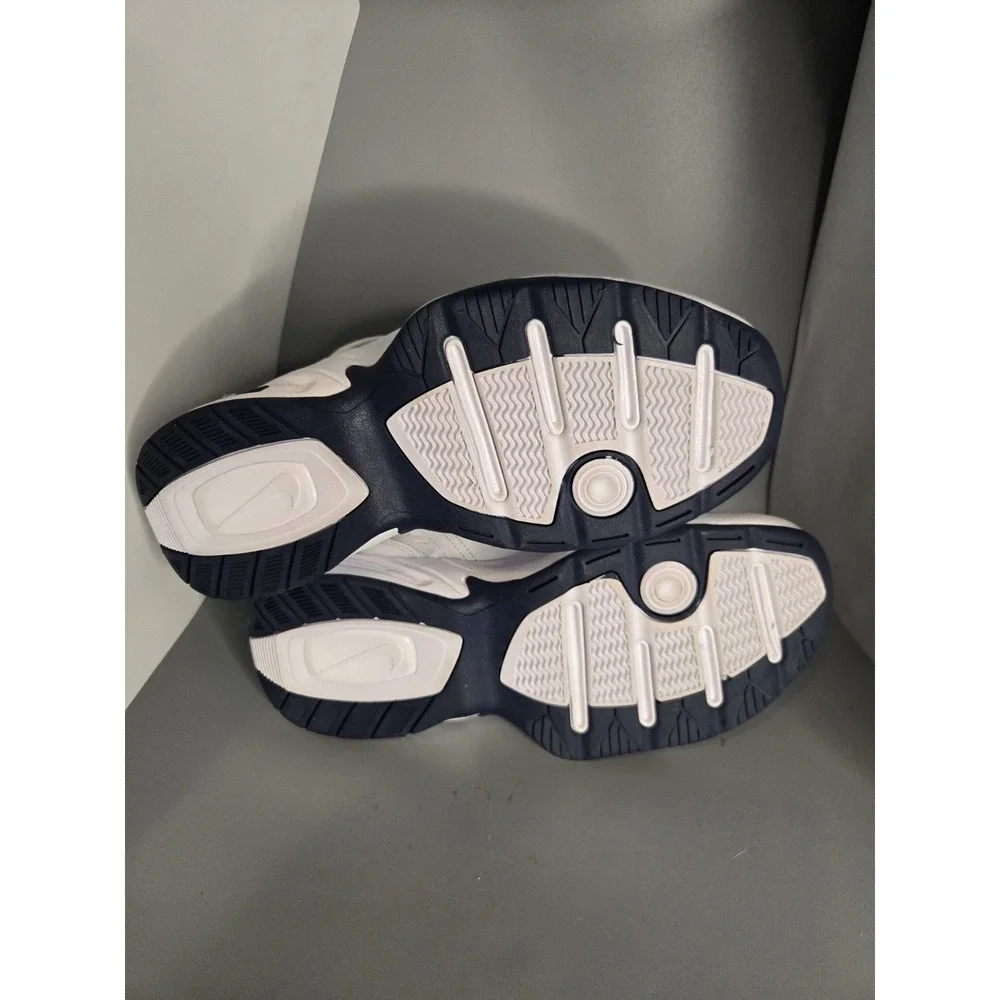 Nike Air Monarch IV White Navy Silver Mens Size 6.5 W 416355-102 Cross Trainer